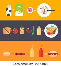 Colorful vector banner. Green salad. Quality design illustration, elements and concept. Flat style