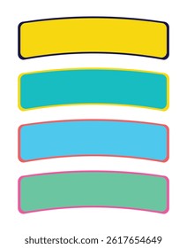Colorful vector banner set with shadow web design elements