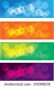 colorful vector banners template or website headers with abstract geometric bokeh background