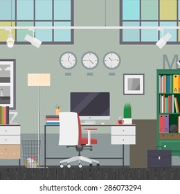 Colorful vector banners. Workplace. Workspace. Quality design illustration, elements and concept. Flat style