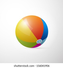 Colorful Vector Beach Ball Isolated on White Background