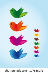 Colorful vector birds