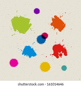  Colorful Vector Blots, Splashes on Recycled Paper