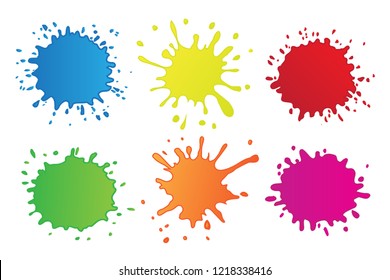 Colorful Vector Blots.Paint Splashes Set.