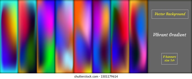 Colorful vector blurred gradient textures. Background for Social media post, wallpaper, mobile app, screen