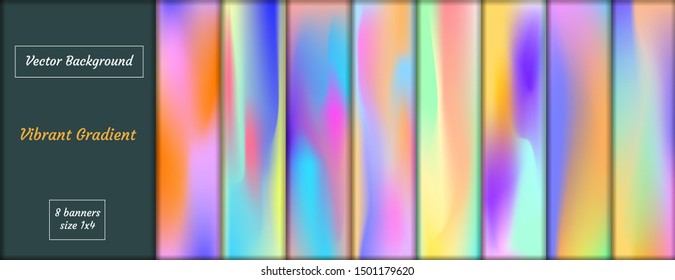 Colorful vector blurred gradient textures. Background for Social media post, wallpaper, mobile app, screen
