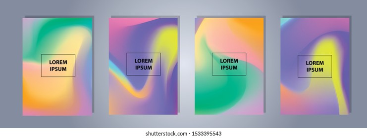 Colorful vector blurred gradient textures. Background for Social media post, wallpaper, mobile app, screen