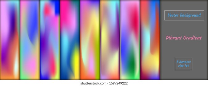 Colorful vector blurred gradient textures. Background for Social media post, wallpaper, mobile app, screen 