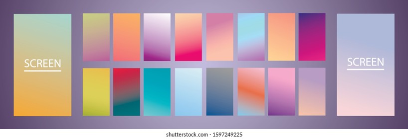 Colorful vector blurred gradient textures. Background for Social media post, wallpaper, mobile app, screen 
