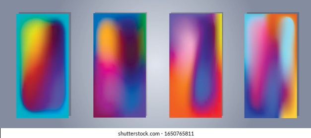 Colorful vector blurred gradient textures. Background for Social media post, wallpaper, mobile app, screen 