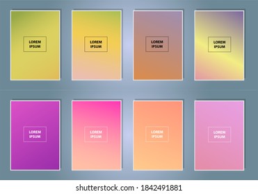 Colorful vector blurred gradient textures. Background for Social media post, wallpaper, mobile app, screen 