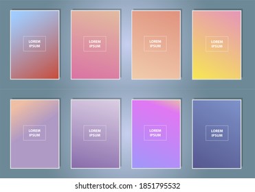 Coloridas texturas de gradientes borrosos vectoriales. Antecedentes de la publicación en medios sociales, fondo de pantalla, aplicación móvil, pantalla 