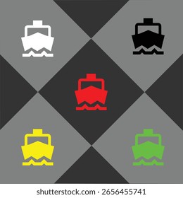 Icono de barco de Vector colorido ilustrador 10.