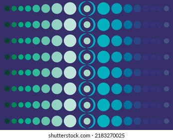 Colorido fondo vectorial con círculos azules y blancos en agradable degradado