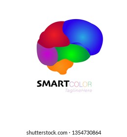 Colorful vector brain illustration, brain handdrawn painting, mind concept drawing - Vector