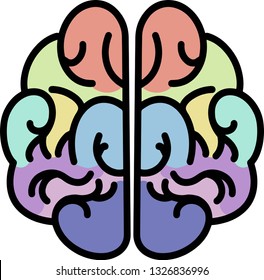 Colorful vector brain logo. Brains clipart