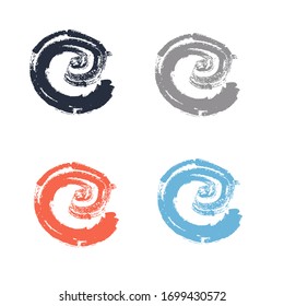 Colorful vector brush spots isolated on a white background