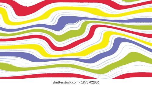 Colorful vector brush srokes texture. Distressed uneven background made of lines of different colors. Abstract distressed vector illustration. Overlay for interesting effect and depth. EPS10