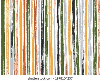 Colorful vector brush srokes texture. Distressed uneven background made of lines of different colors. Abstract distressed vector illustration. Overlay for interesting effect and depth. EPS10
