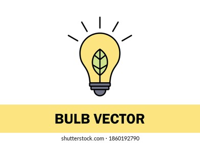 Colorful vector of bulb icon. Isolated on white background. For designer. With farming and environment theme.