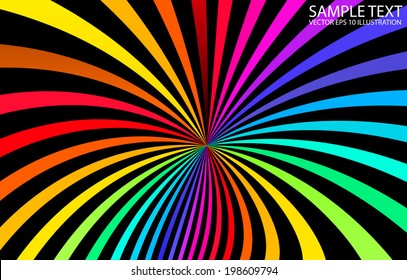 Colorful vector burst background illustration - Vector rainbow colored starburst background illustration