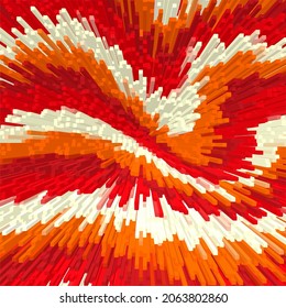 Colorful vector burst texture background illustration with red, orange and white colors.