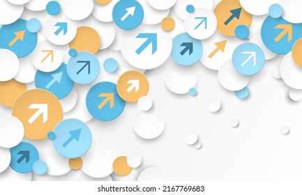 Colorful vector business growth concept on white background with arrows showing upward trend