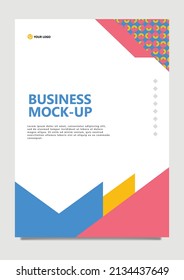 Colorful vector business mock up with patterns element. Suitable for annual report, poster, pamphlet, book cover template, promotion media, company profile and other important document