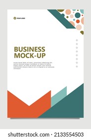 Colorful vector business mock up template with polka dots element. Suitable for annual report cover and company report cover.