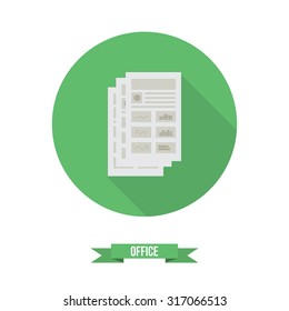 Colorful vector business office flat icon set