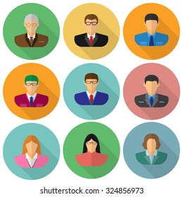 Colorful Vector Business Office People Flat Stock Vector (Royalty Free ...