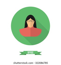 Colorful vector business office workers flat icon