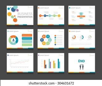 colorful vector business presentation slides Template . graphs and charts  presentation . background slides design.flat style.