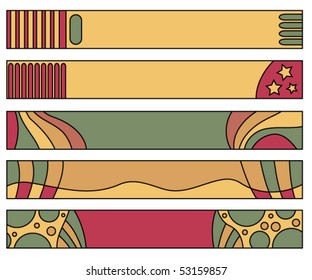 Colorful vector button or banner collection