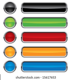 Colorful vector buttons for web design