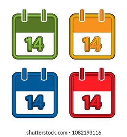 Colorful vector calendar. Calendar Date. 12. Flat design