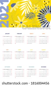 Colorful vector calendar design of 2021.