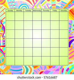 Colorful Vector Calendar Template