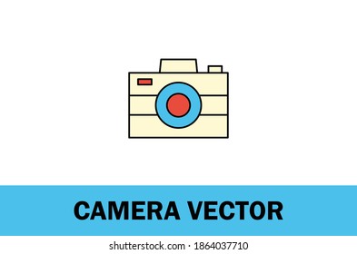 Vector colorido del icono de la cámara. Aislado sobre fondo blanco. Para Diseñador.