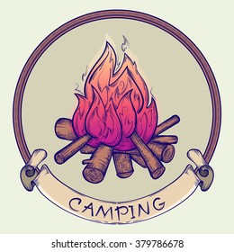 colorful vector campfire, background design