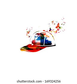 Colorful vector cap background with butterflies