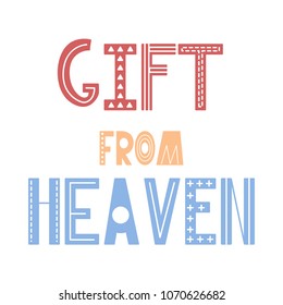 Colorful vector card with lettering. Scandinavian style poster.