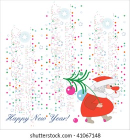 The colorful vector card of Santa Claus