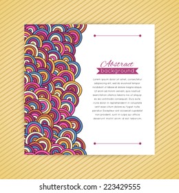 Colorful vector card template. Beautiful modern design for invitation.