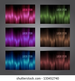 Colorful vector cards set, abstract design style