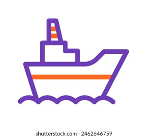 Colorful Vector Cargo Ship Illustration