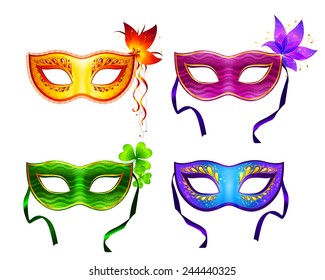 Colorful vector carnival masks set