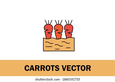 Colorful vector of carrots icon. Isolated on white background. For designer. With farming and environment theme.