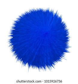 Colorful vector cartoon fluffy pompon. Fur ball. Vector isolated on white background. Funny fur ball for game design.