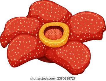 Colorful vector cartoon of an isolated Rafflesia flower